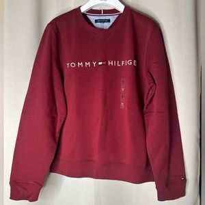 Tommy Hilfiger Men's Burgundy Crewneck Sweater